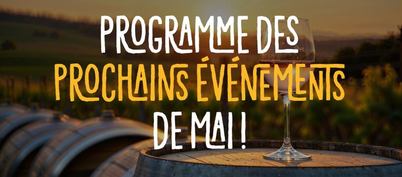 Programme des prochains événements de mai